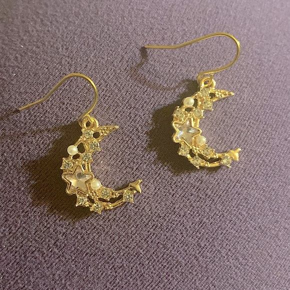 Crescent Moon Earrings - Picture 3 of 4